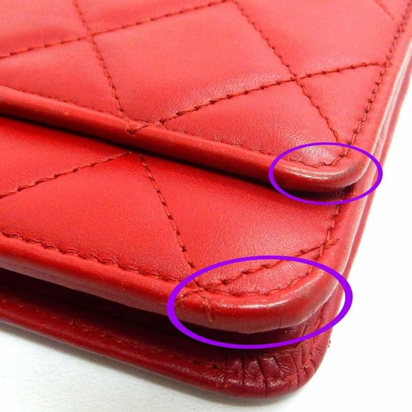 Chanel Matelasse Red Leather Chain Wallet - Picture 7 of 11